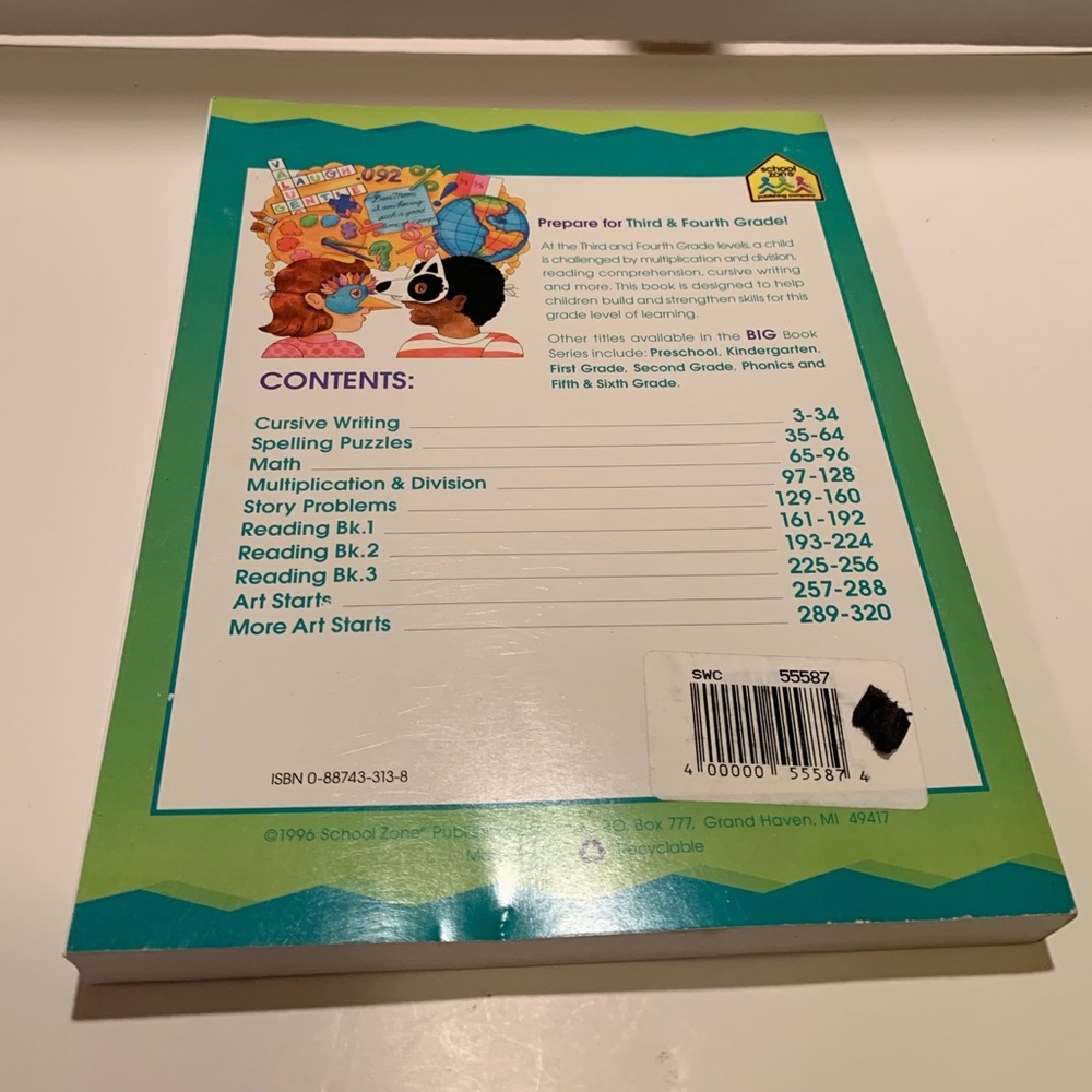 SCHOOL ZONE: GRADE 3 and 4 BIG BOOK WORKBOOK. - Picture 2 of 5